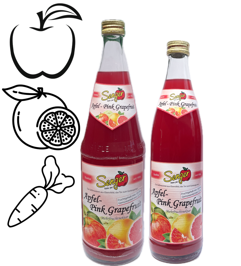 Flasche Apfel-Orangen-Maracuja in einer 1,0L Flasche